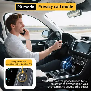 1pc Mini Portable Rear-Clip Bluetooth 5.4 Adapter TXRX Mode Switchable Audio Transmitter Receiver for Car Home Stereo Wireless Audio Dongle for TV Computer Projector Universal Bluetooth Audio Adapter
