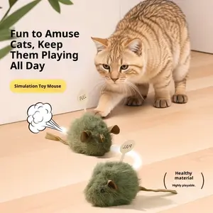 Interactive Squeaky Mouse Cat Toys - 1-Pack Lifelike Plush Sound Mice, Durable Chew-Resistant Pet Toy for Kitten Solo Play, Fun Hunting Simulation to Relieve Boredom & Keep Cats Active