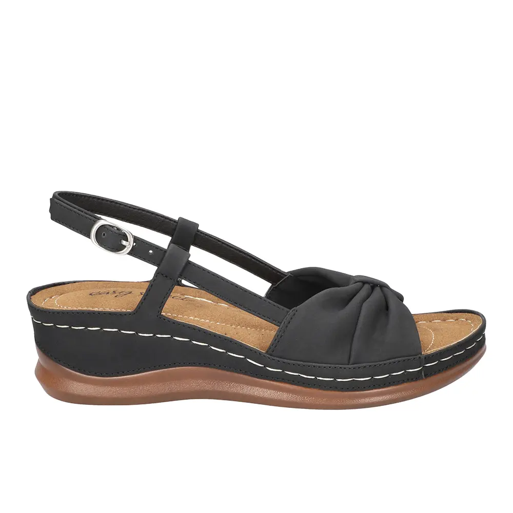 Easy Street Womens Jupiter Slingback Casual Sandals Casual Low Heel 1-2" - Black