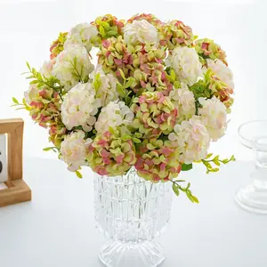 3pcs Artificial Hydrangea Flowers, Wedding Arch Decor, Home Decoration, Plant Wall Accessories, Realistic Floral Arrangements