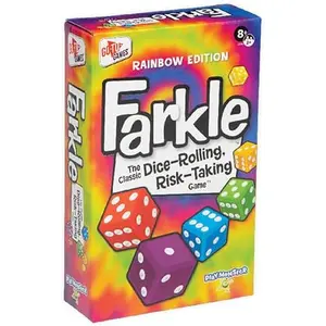 Rainbow Dice Game Set with Dice Cup and Score Sheets – Fun Family Game for Kids Adults, Travel Party Game, Easy to Learn Tabletop Dice Game Ages 8+