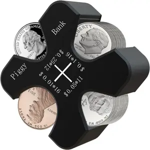 Creative Money Box Silicone Coin Holder, Portable Savings Jar, Car Storage Container for Us Coins 0.01 0.05 0.1 0.25 Dollars