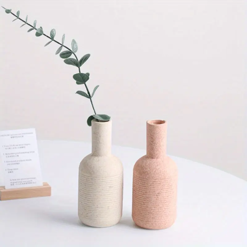 Nordic Style Small Ceramic Vase for Living Room Bedroom Minimalist Fresh Flower Vase Home Decoration Office Fireplace Centerpiece Gift