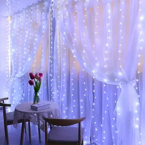 Christmas Fairy 200 LED Curtain Light, USB Powered, 8 Lighting Modes, Remote Included, Ideal for Christmas, Valentine's Day, Wedding, Party