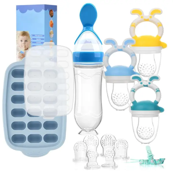 Halloween Gift Baby Breastmilk Popsicle Molds & Baby Fruit Feeder-Silicone Food Freezer Tray Storage Containers,Infant Food Pacifier Feeder and Teethe