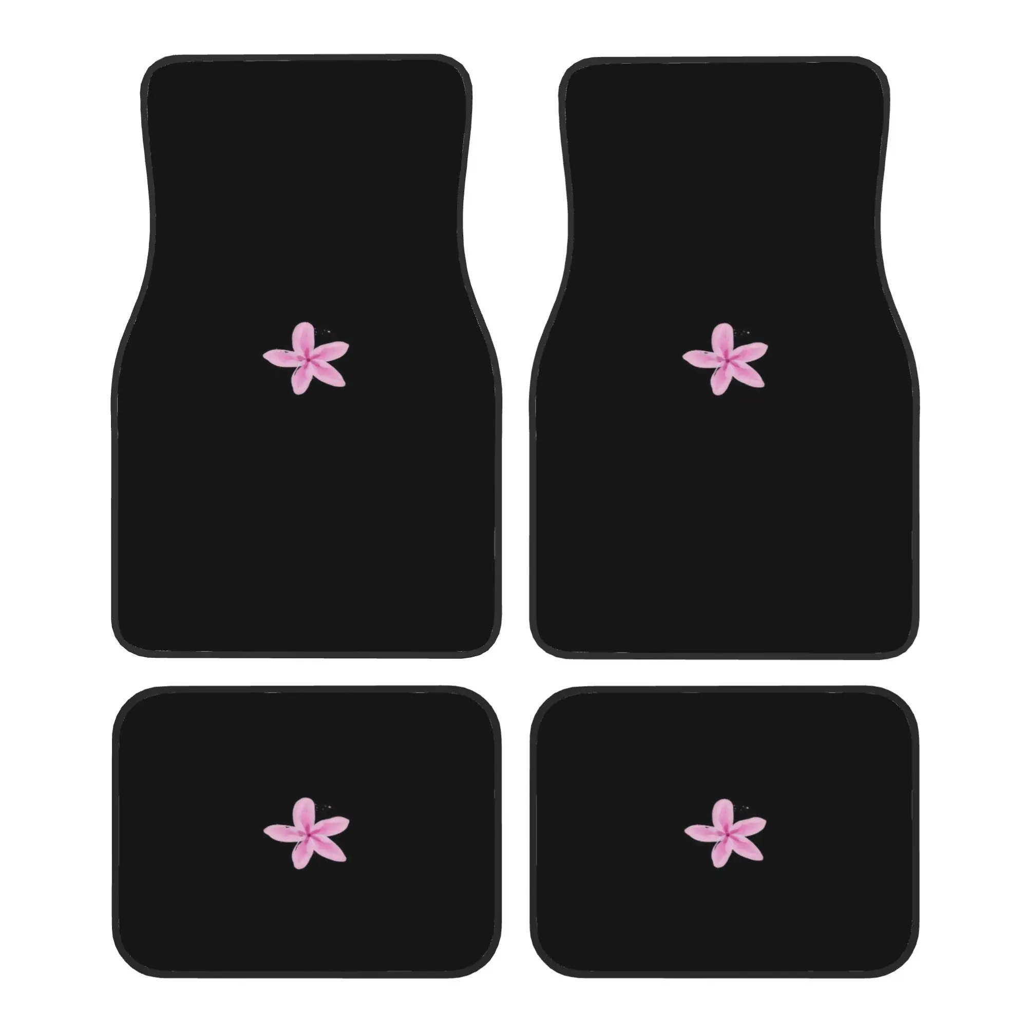 4Pcs, car floor mats, Automotive floor mats with iconic pink flower pattern design, suitable for cars, trucks and SUVs, durable and easy to clean, universal in all seasons