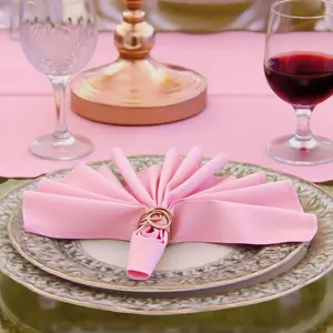 Pink Cloth Napkins Washable 210GSM Heavy-Duty Solid Table Napkins Cloth Bulk, Reusable Napkins with Hemmed Edges for Dinner, Holiday, Wedding, Party & Everyday Use