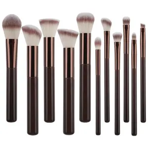 11 Pieces Portable Travel Cosmetic Brush Set For Face And Eye Makeup Needs