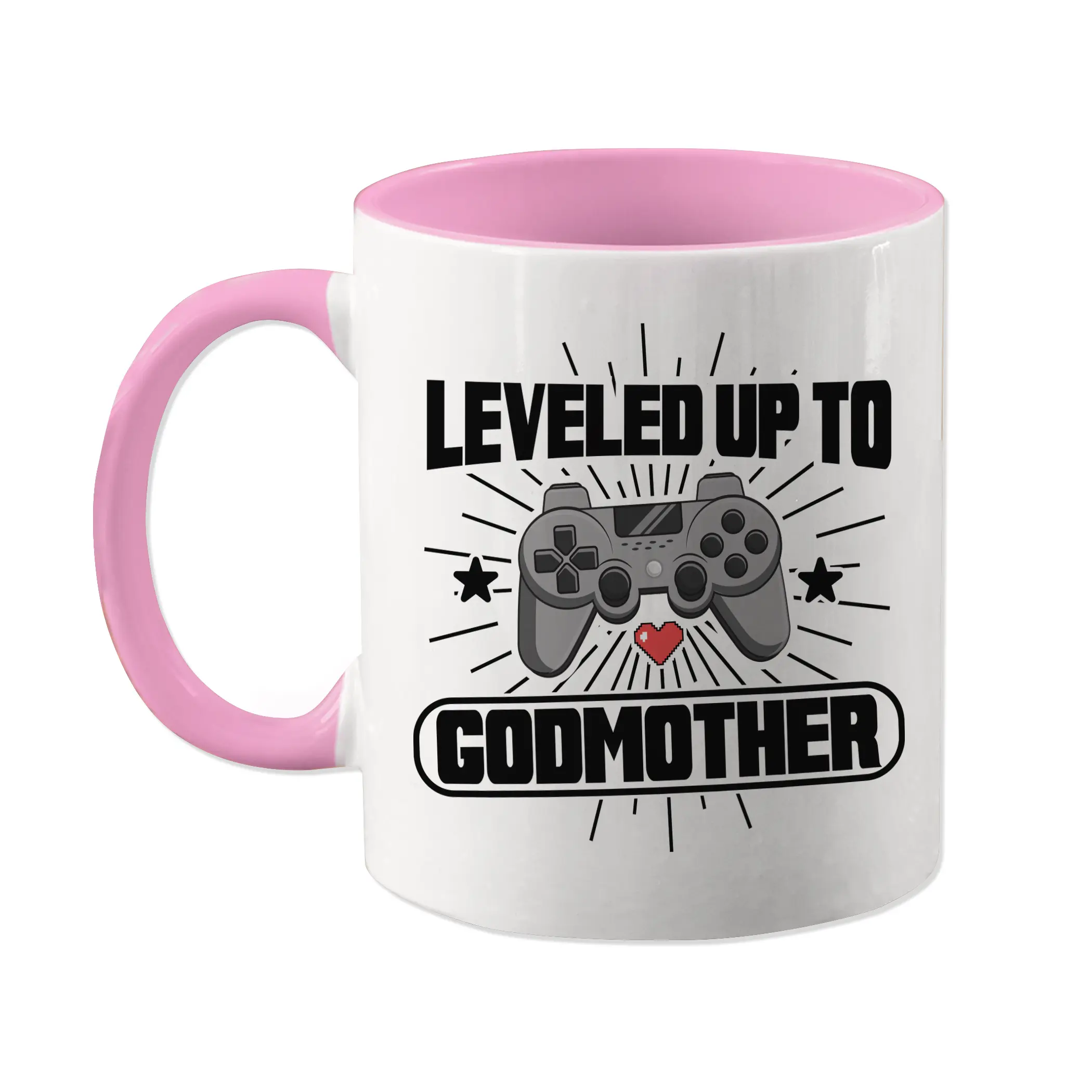 Leveled Up To Godmother Coffee Mug, New Godmother Gift, Gift From Godson, Goddaughter, Godmommy Ask, Proposal, Cute Tea Cup, Video Gamer Mug, 11oz mug