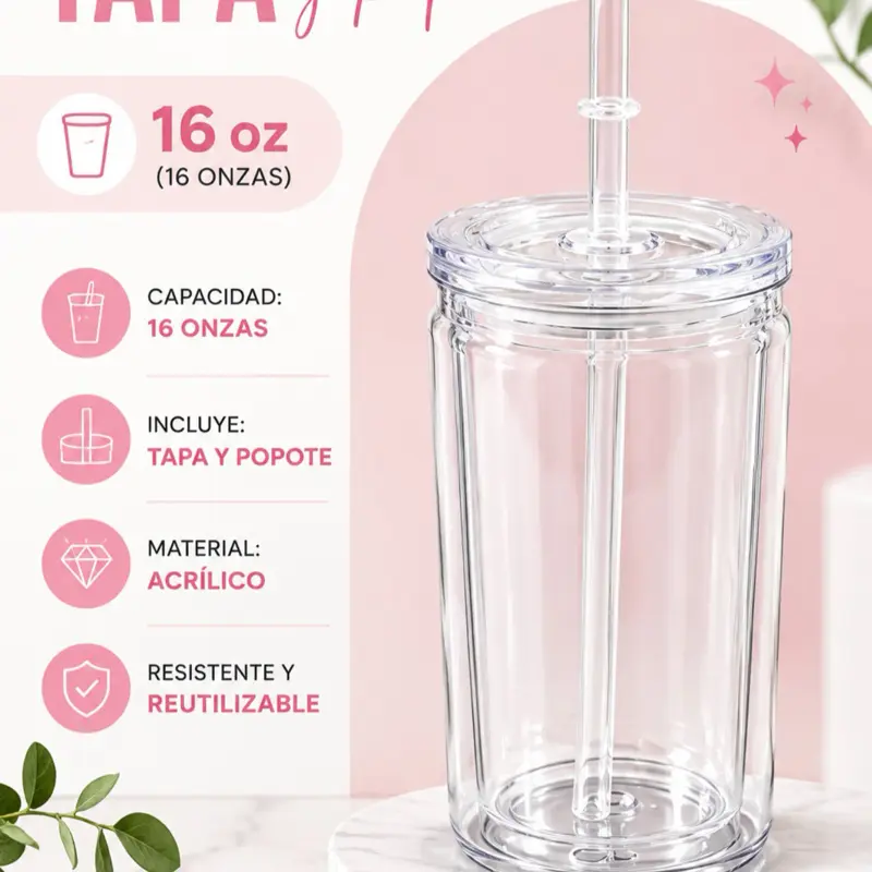 16oz Double-Walled Acrylic Snow Globe Tumbler personalizado en live