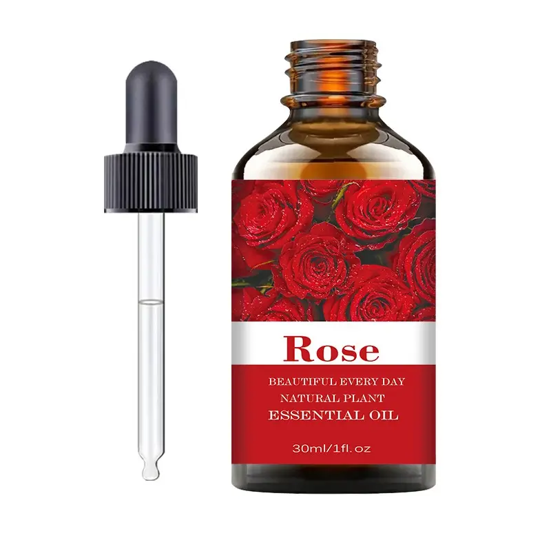 1.01 Oz Rose Essential Oil, Natural Soothing Aromatherapy Body Oil for Massage, Skin Care, Gua Sha, Bath, Face, Body, Nails, Hair, Lash Care, Multi-Purpose Scented Body Oils