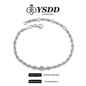 【#654】Classic 4CT Bezel Tennis Bracelet vvs Synthetic Moissanite Bracelet in 925 Sterling Silver