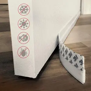 Under Door Draft Stopper, 39" Under Door Seal for Exterior/Interior Doors Door Sweep Strip Soundproof Dustyproof Door Bottom Weather Stripping Self Adhesive  Under Door Draft Blocker,White 2 Pack
