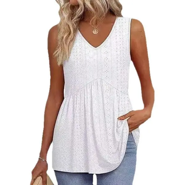 Womens Tank Tops 2026 Flowy Peplum Tops (Size Up 1-2 for Oversized Look) for Women Dressy Sleeveless V Neck Babydoll Tank Tops Fabric Stretchy tank tops summer tops Polyester Polyester