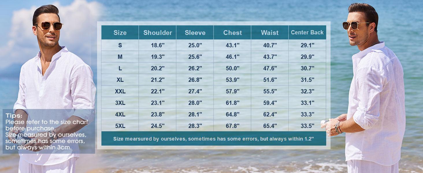 COOFANDY Men's Cotton Linen Henley Shirt Long Sleeve Hippie Casual Beach T Shirts