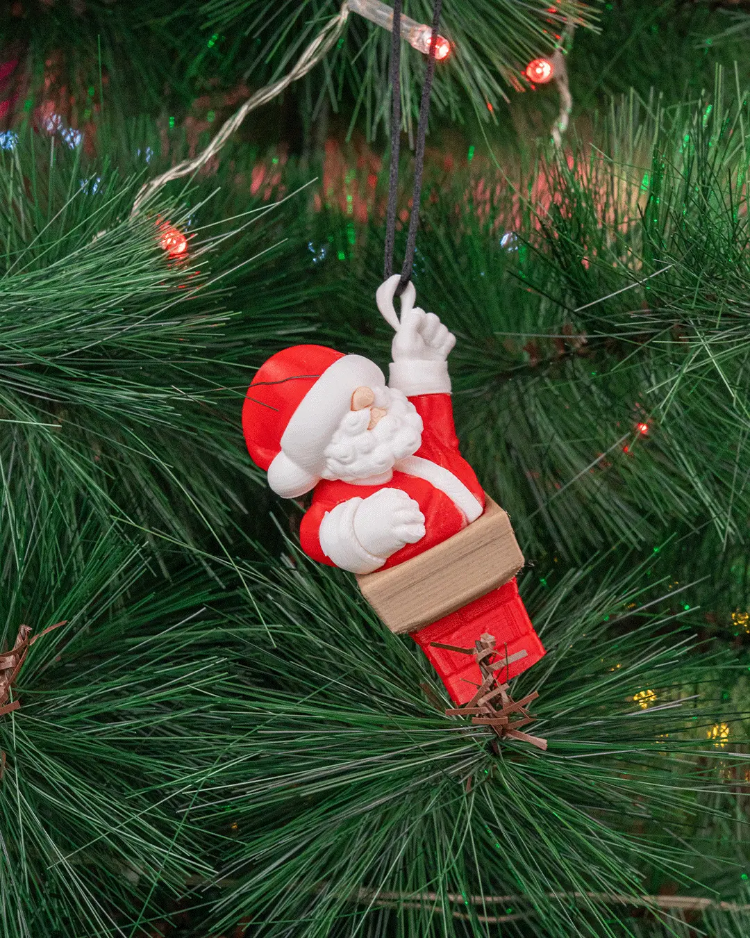 Santa Claus in Chimney Christmas Ornament, Festive Holiday Decoration, Home & Party Supplies Gift