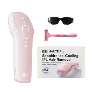INIA HAUTE Pro Sapphire Ice-Cooling IPL Hair Removal Device, Hair Root Elimination, 16.5J Energy, Unlimited Flashes, FDA Cleared, 2-Year Warranty, for Women and Men,Best Valentine's Day Gift for Her