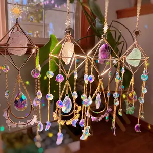 Artificial Crystal Hanging Decor, 1 Count Colorful Hanging Ornament, Hanging Decor for Home Living Room Bedroom Garden Window Wall Decoration