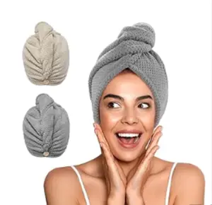 2 Pack Hair cap Towel, high-density Microfiber haircap, for after shower drying, water-absorbent, quick-drying towel, perfect gift for after washing your hair - Set of 2