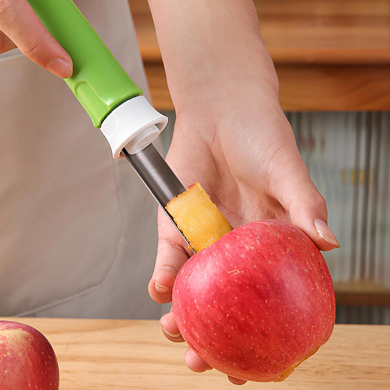 MY HEART FLY 2 in 1 Apple Corer and Peeler Tool, Fruit Vegetable Corer and Peeler Tool, Stainless Steel Apple Peeler Apple Corer Remover Tool Multi-function Corer Tool for Vegetable Fruit Kitchen Gadget
