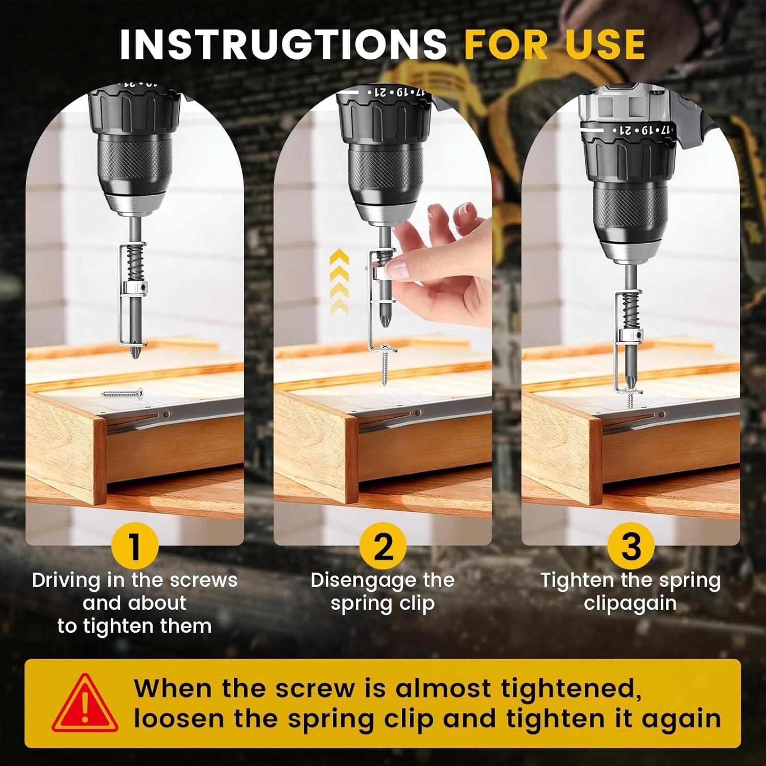Spring-Loaded Screw Holder Bit, Professional Heavy-Duty Anti-Drop Screwdriver Bit for Single-Hand Operation, Universal Screw Retaining Tool Bit Holder for Electricians, Mechanics, Overhead Work, Home DIY Repair & Daily Maintenance