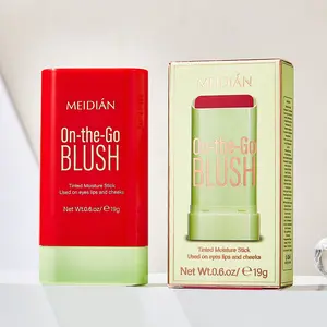 MEIDIAN On-the-Go Blush Stick Natural Nude Organic Cream Blush for Cheeks Long Lasting Waterproof 24 Months Shelf Life Topical Cosmetic Facial Makeup Moisture Compact Daily Gift