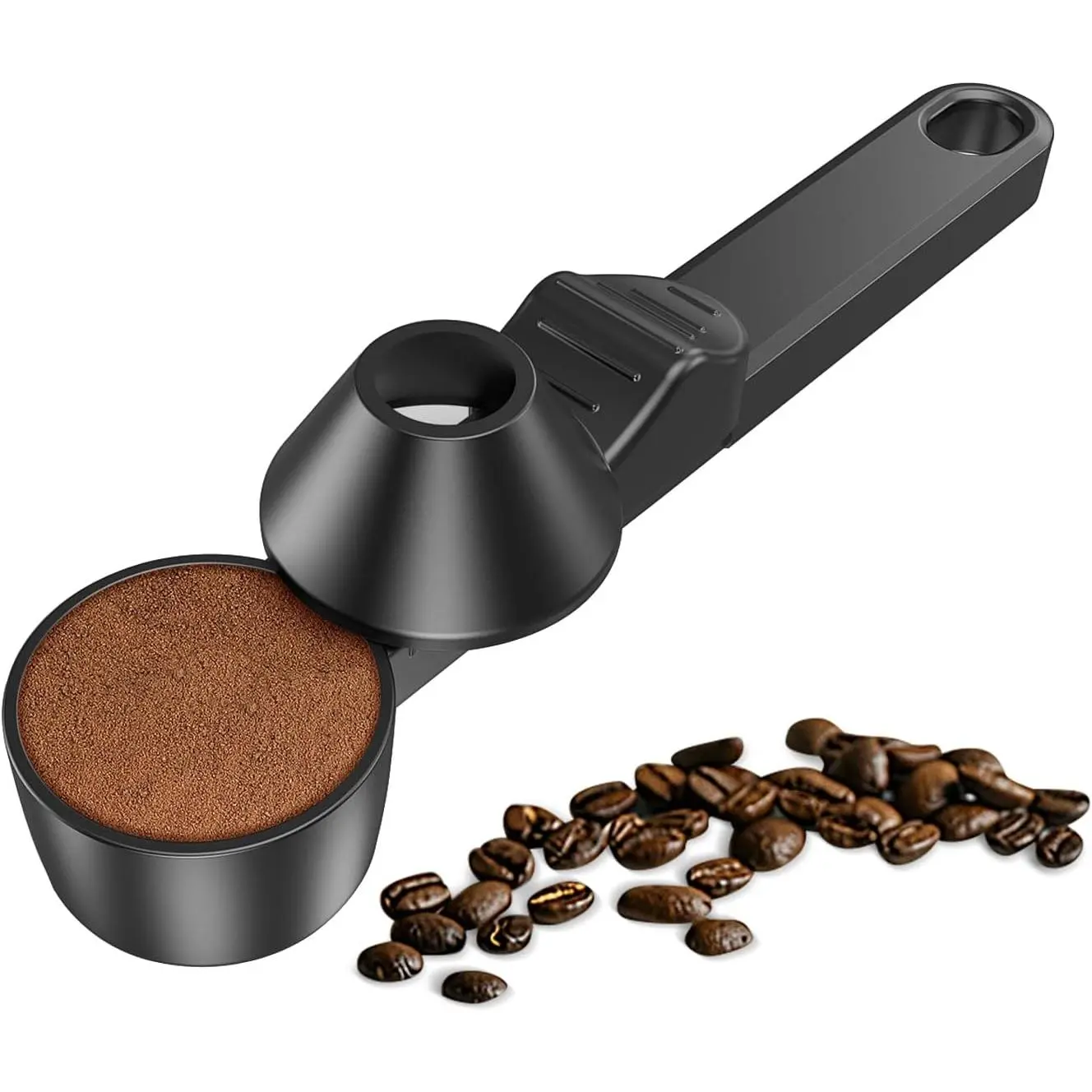 NEW Plastic Coffee Scoop & Funnel Set - 2-Tbsp Capacity for Reusable K-Cup Refillable Pods, Ground Coffee, Protein Powder