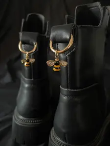 Bee Pendant Boots Accessory, Bohemian Casual Style Alloy Metal Punk Street Hip Hop Gothic Motorcycle Fashion DIY Detachable