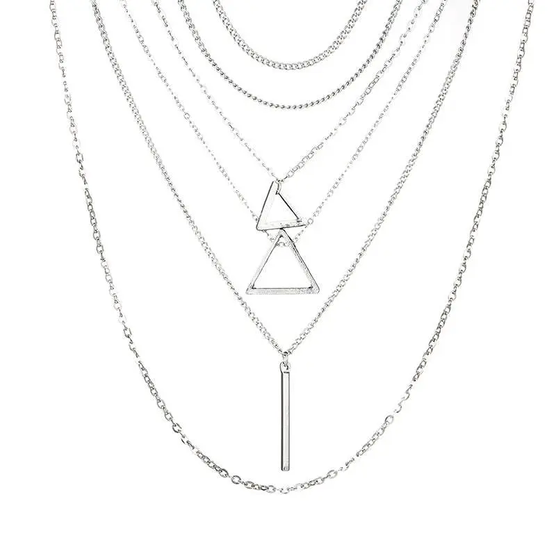 Infini Triangle Bar Pendant Necklace