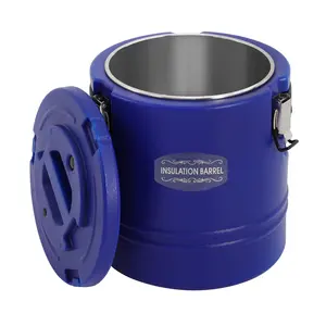 15.85Qt Insulated Bucket Stainless Steel 4-6H Hot/6-8H Cold Retention for Central Kitchen Restaurant Banquet Milk Tea Shop Leak-proof Lid Easy to Transport Chilled/Hot Beverages for New Year's Parties