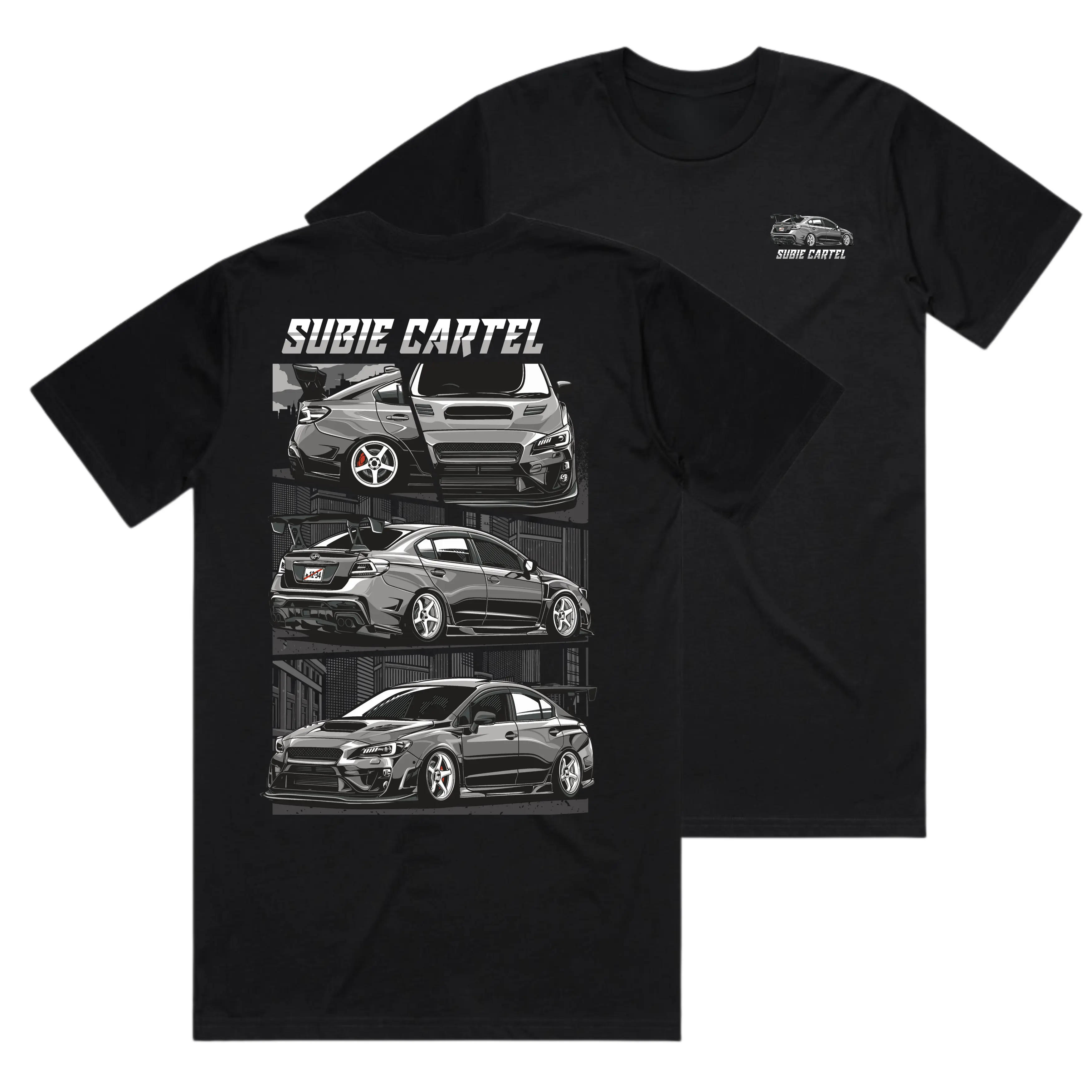 Subaru WRX STI JDM Subie Cartel - High-Performance Car Enthusiasts Apparel T-Shirt Sweatshirt Hoodie 2 Sided - Gift for Car Lovers