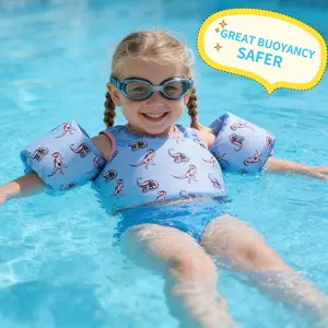 Swim Vest for Kids, Toddler Pool Floaties, Children Swimming Vest with Adjustable Strap, Swim Jacket Water Wing Arm Float Beach