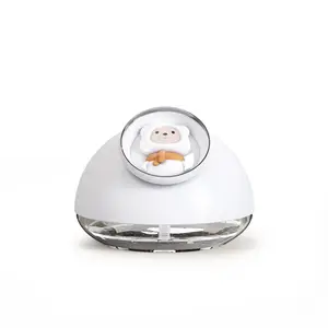 Miniature Cute Pet Air Humidifier - Built-in Scented Aroma Diffuser for Essential Oils, 7 Color Ambient Light, Hydrated Skin Support, 118*125*94mm, Home Office Use