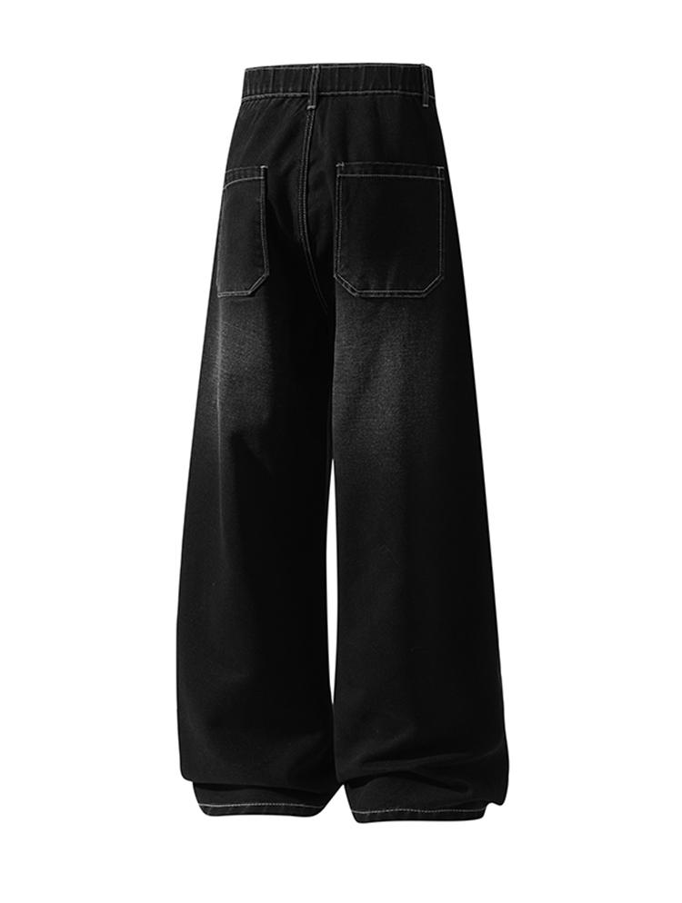 4-pack men’s jeans for autumn/winter, high cotton gradient straight-leg jeans, retro street style versatile, everyday commuting pants for men