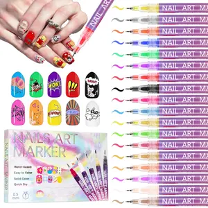 12/18 Color Nail Art Marker Set Quick-Drying Acrylic Pens for DIY Manicures & Easy 3D Designs, Ideal for Beginners, Graduation gift Nail Supplies Equipment