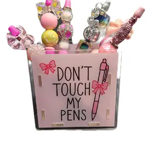 DON'T TOUCH MY PENS  HOLDER  Acrylic Pen Box Organizer – Perfect Basket Stuffer & Coworker Gift!  Cute acrylic box to hold your pens