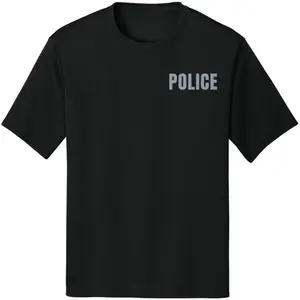 Police Moisture-Wicking T-Shirt Uniform Officer Team Performance Work Quick Dry Tee Shirt, 100% Polyester