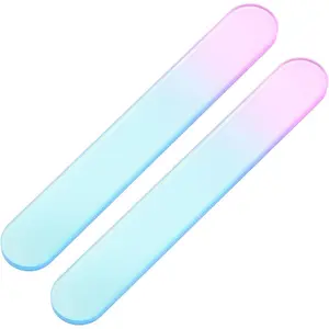 2Pcs Professional Glass Nail Files Buffers for Natural Nails Reusable Fingernail Manicure Tools for Women Travel-Friendly Salon Care Accessories