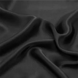 44'' Width 22 Momme 100% Pure Silk Fabric 6A Grade Natural Mulberry Blarmeuse Fabric for Sewing Pajamas,Pillowcase,Clothes DIY Crafts(Black,1Yd)