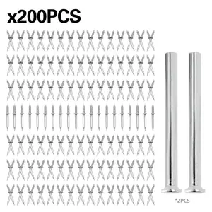 100/200 Count Non-Marking Double-Headed Skirting Nails, Sturdy Damage-Free Wall Installation Kit, No Drilling Required, Easy Application