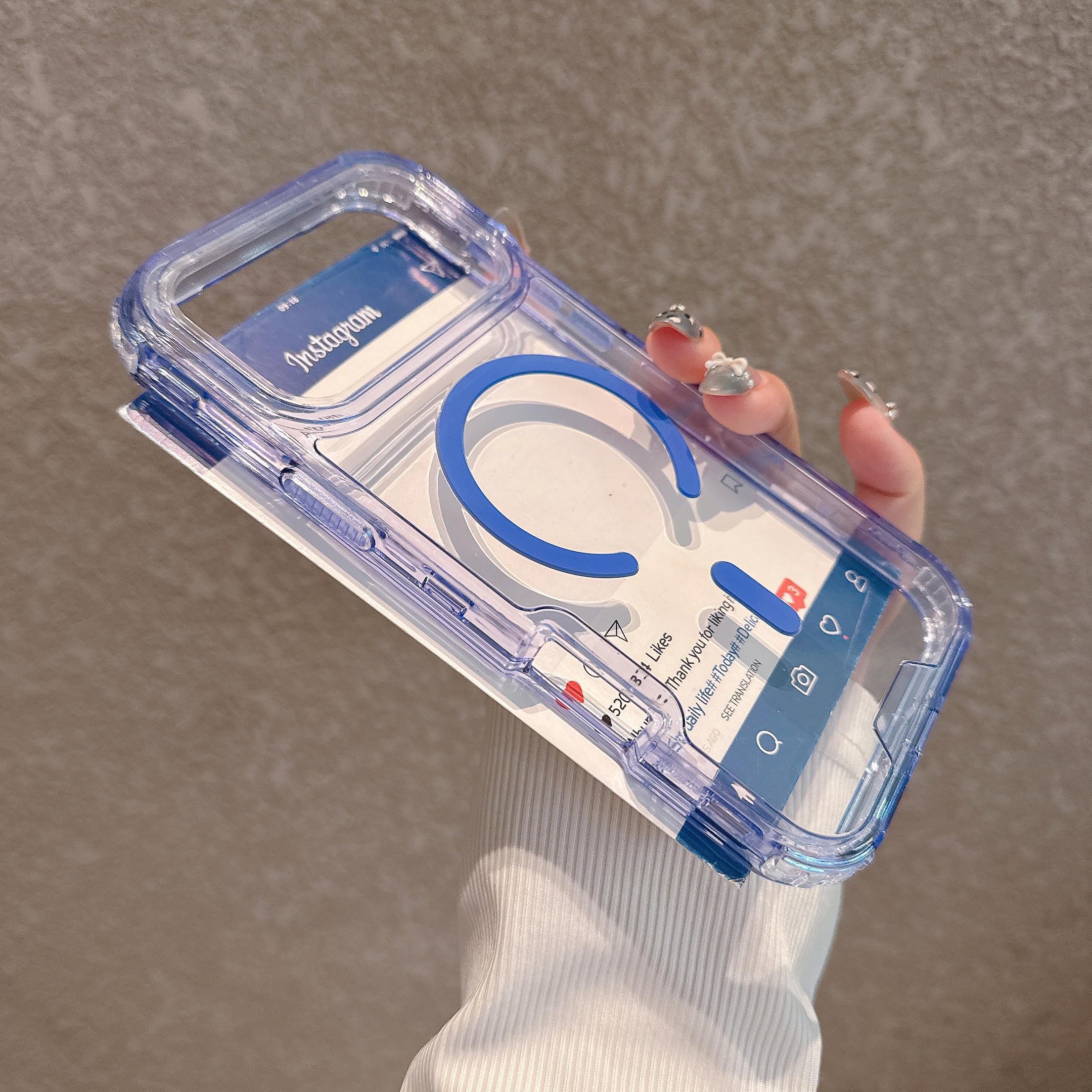 Suitable for MagSafe clear phone case compatible For iPhone 1716 151413Pro Max Plus caseThis two-in-one MagSafe phone case adopts drop-proof design to enhance device protection Very suitable for users who pursue high-quality