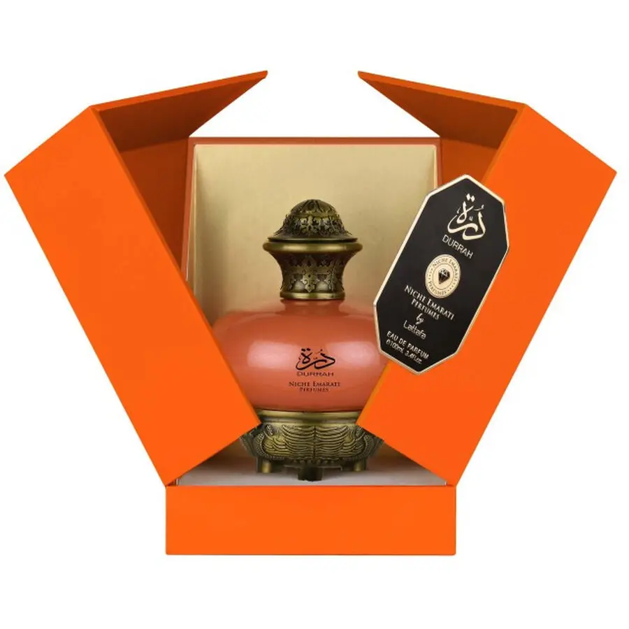 Lattafa Niche Emarati Durrah Eau De Parfum Spray 100ml - Peach & Jasmine Fragrance with Patchouli Base Notes