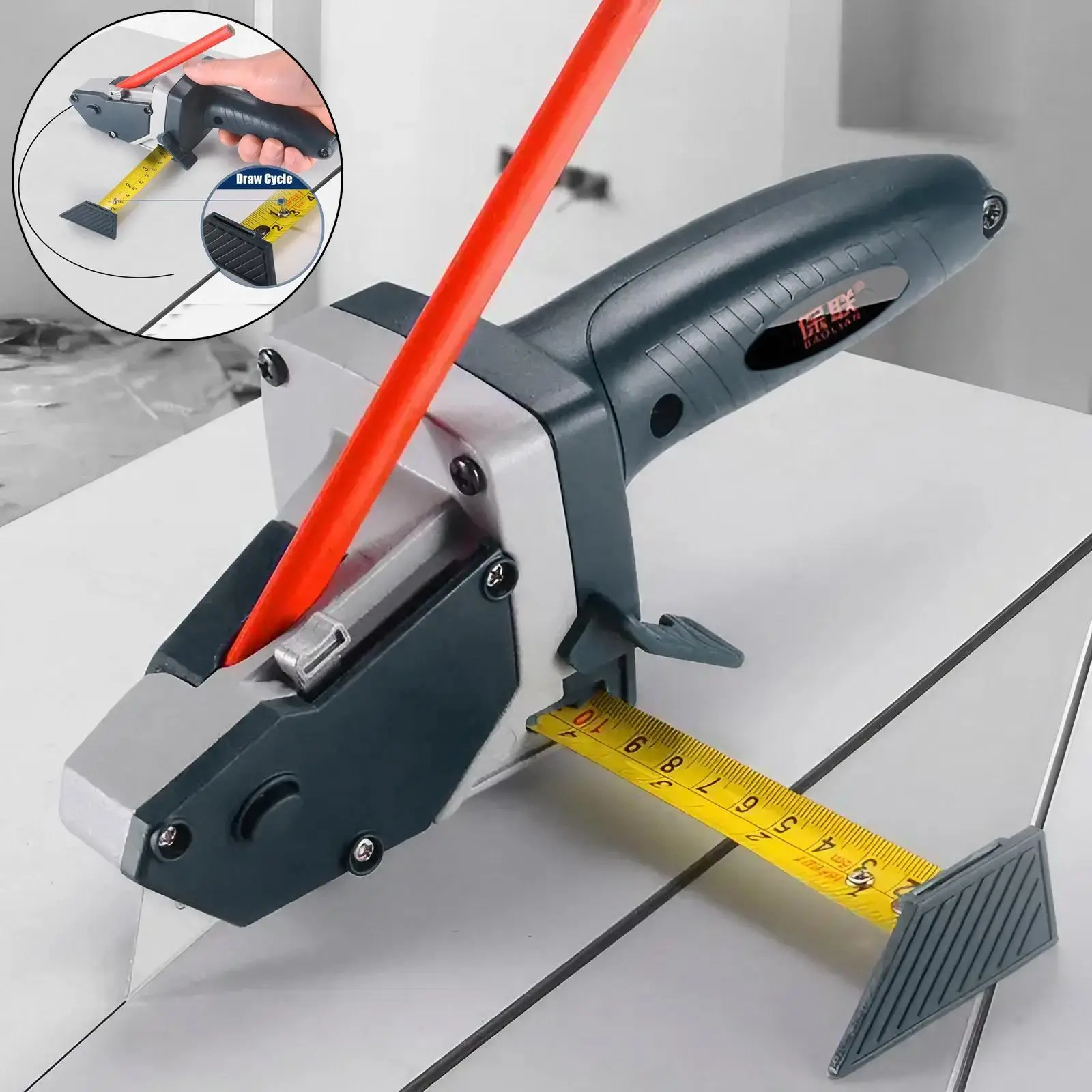 Plasterboard Cutting Tool, Drywall Cutting Tool with 6 Blades & 1 Pencil, Woodworking Cutting Board Tool, Hand Tools for Home Use