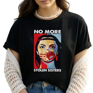 MMIW Awareness Shirt No More Stolen Sisters Tee | Support Indigenous Women Shirt | Native American Awareness Shirt | Red Handprint Protest Tee