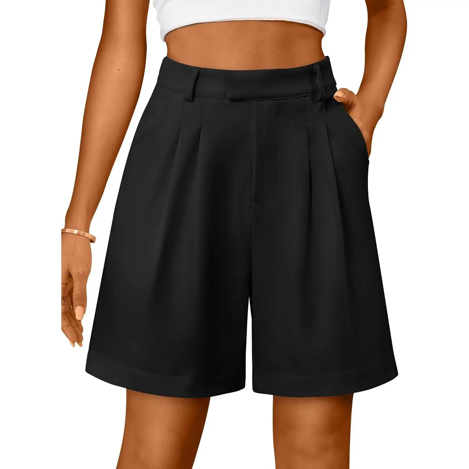 Women's High Waisted Tailored Bermuda Shorts Dressy Casual(Gift)
