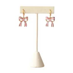 Pink Bow Statement Huggie Hoop Earrings, Embrace The Flirty, Coquette Trend