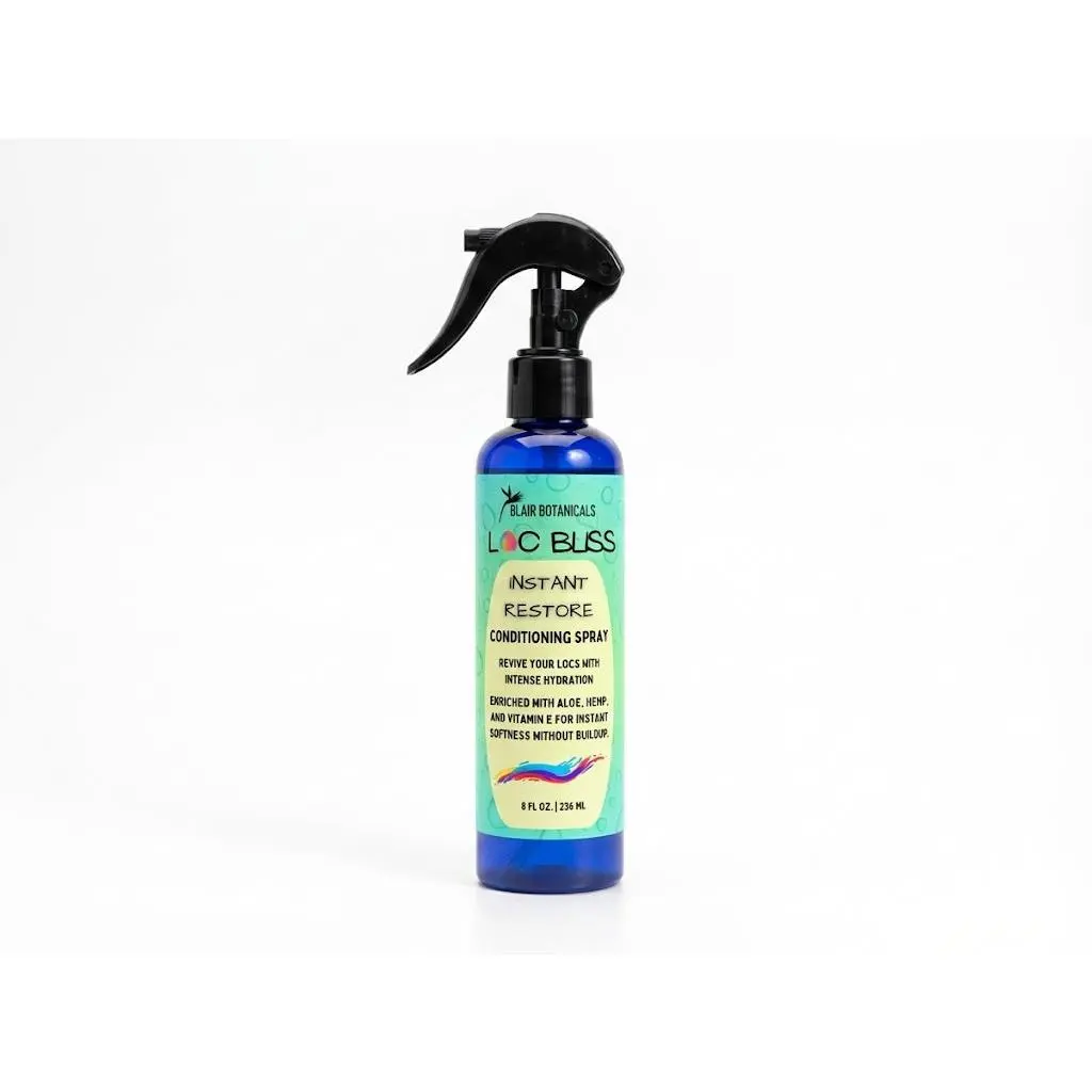 Loc Bliss Instant Restore Anti-Frizz Hydrating Leave-In Conditioner Spray, Honey-Infused Haircare for Dry, Curly Locks, Wavy Hair & Protective Styles for Natural Hair, Dry Hair