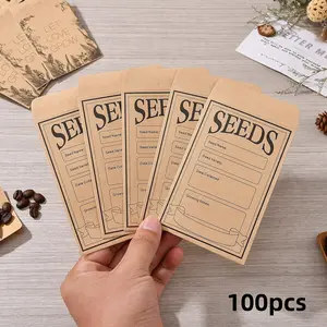 100pcs Flower and Vegetable Seed Bags Binding Book, Includes Templates and Record Book for Collecting Vegetable Seeds