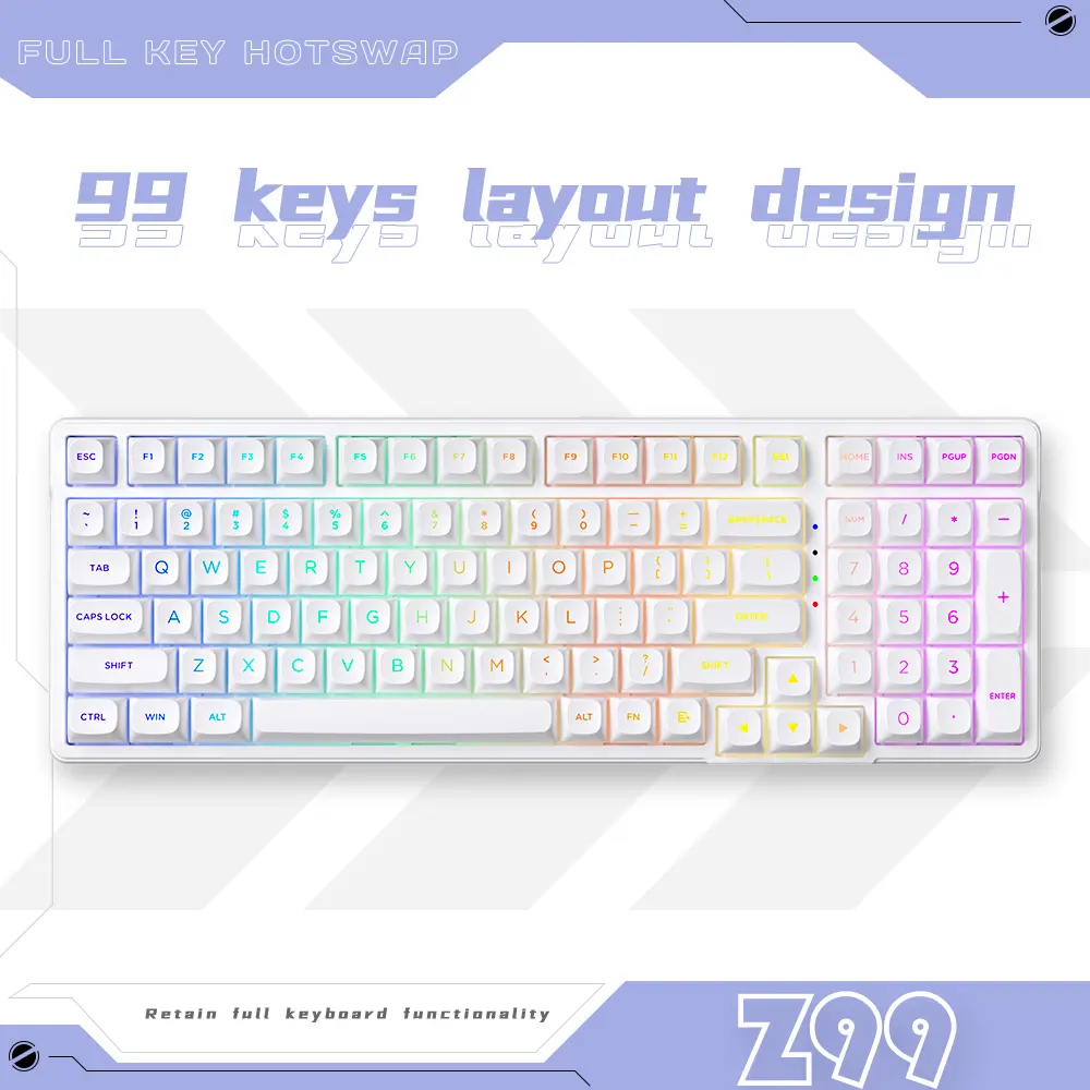 Zifriend ZT99 Mechanical Creamy Keyboard 99 Keys With NumPad