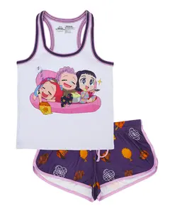 KPop Demon Hunters Pajamas Junior Women's 2 Piece Loungewear Tank Top Short Pajama Set